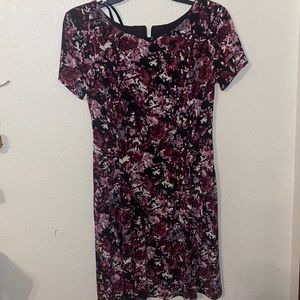 Purple/gray/white/black floral dress